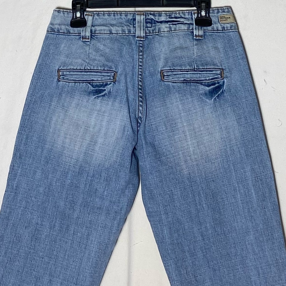 Vintage Tommy Hilfiger Denim Light Wash Resa Capri Ragged Aged Wash 28 - Picture 12 of 13